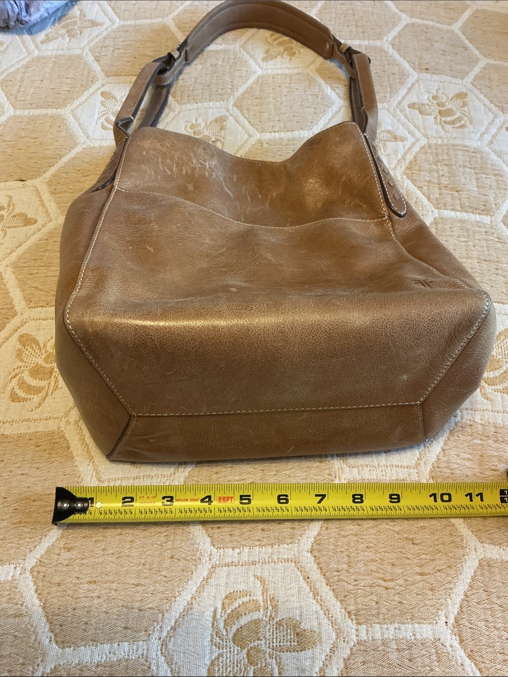 FRYE DISTRESSED LEATHER BUCKET BAG - Picture 8 of 9